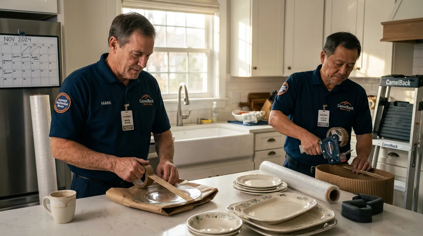 Professional crew packing kitchen dishware in Dunedin, FL